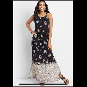 Maurices Maxi Black Floral Dress